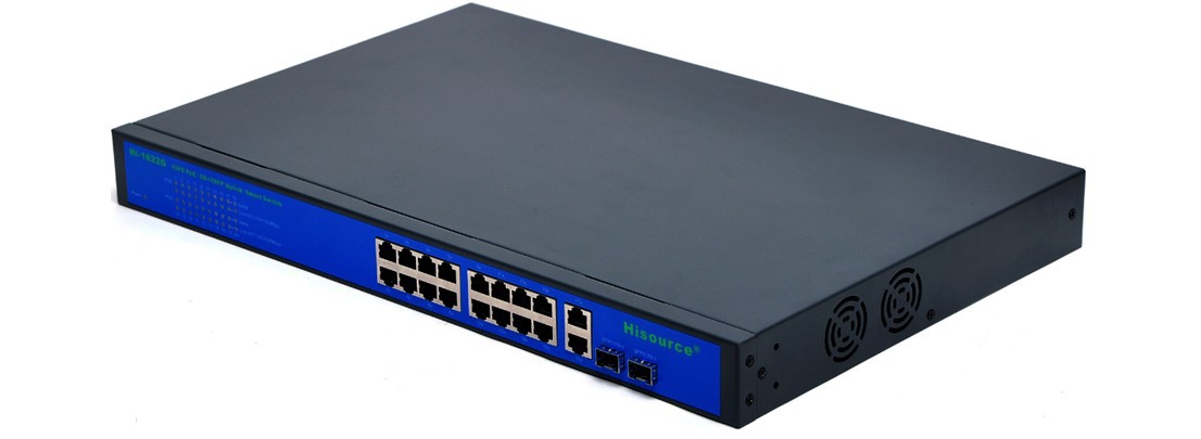 Switch POE de 16 puertos Switch de alimentación POE de 16 puertos para cámaras digitales HD y AP inalámbricos