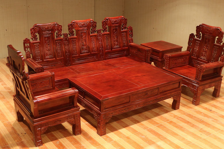 新款古典仿古沙发 客厅实木沙发 单人三人组合沙发 香樟木沙发