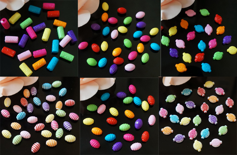 儿童手工彩色桃心 亚克力爱心珠 串水果竹签花签牙签珠串详情图7