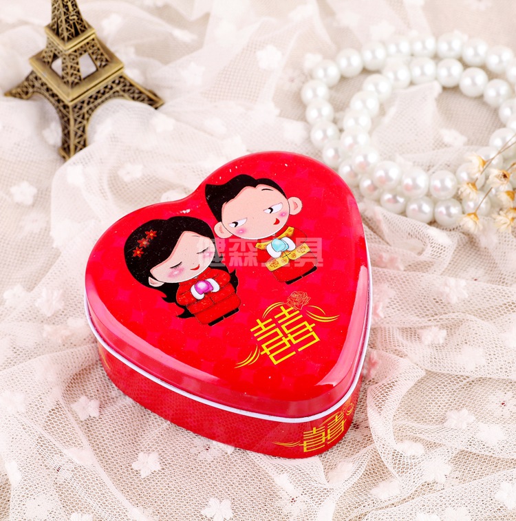 新款心形礼品喜糖盒 创意心型马口铁包装盒 时尚婚庆喜糖盒直销