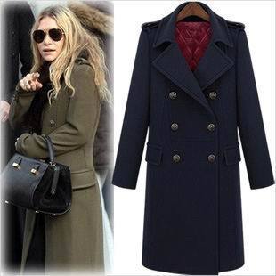 Autumn and winter fashionable double-breasted Lapelcotton overcoat