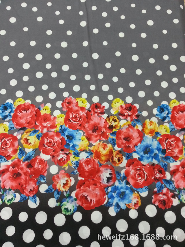 转移印花厂F8632 供应花型加工印花可印雪纺 涤棉 针织等服装面料