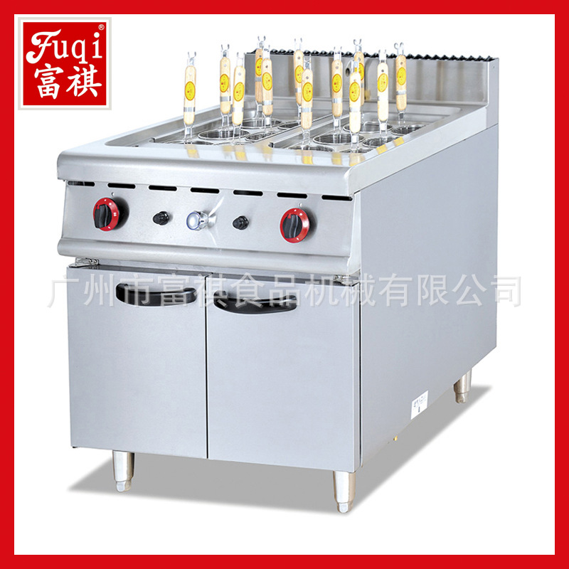 富祺酒店商用厨房设备 GH-988落地式燃气12孔煮面炉连柜座|ms