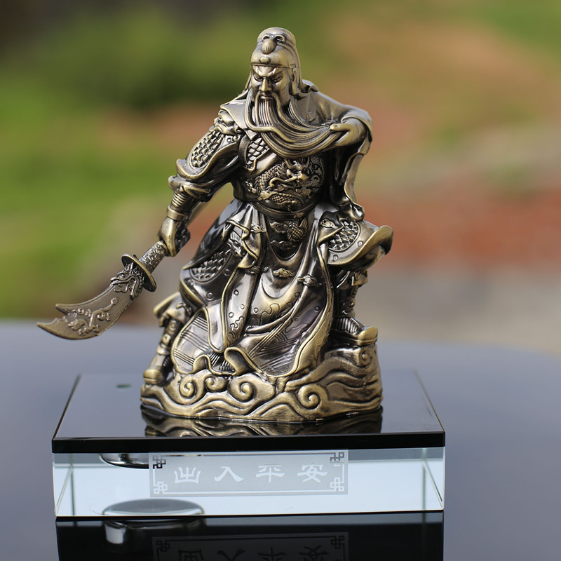 汽车高档香水座忠义关公车载车用香水内饰摆件创意爱车装饰品平安