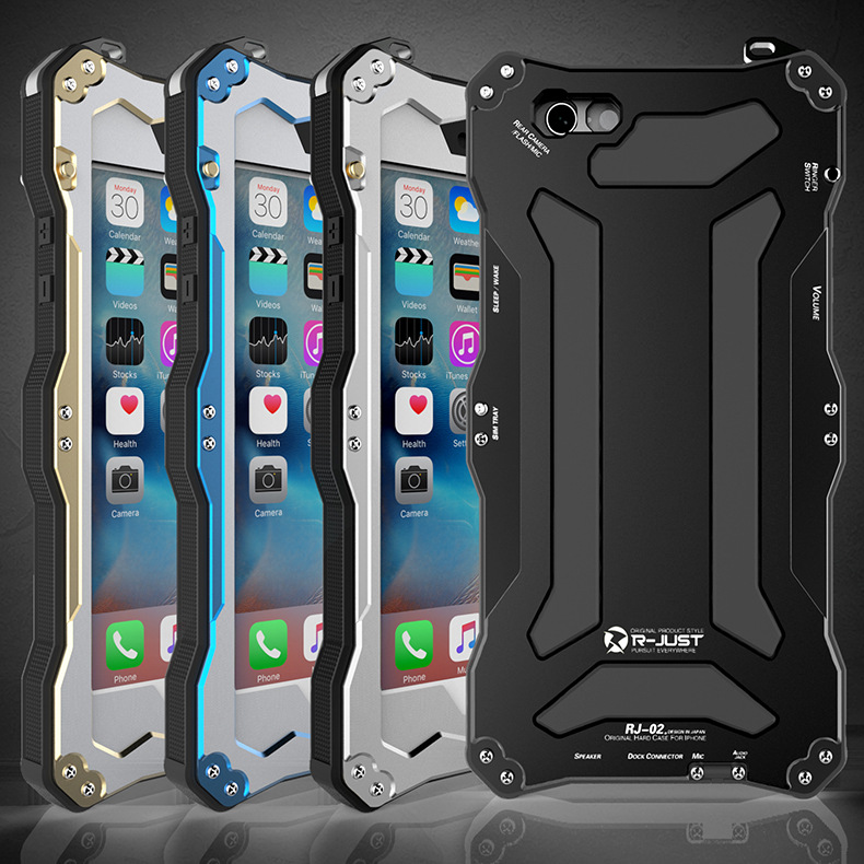 R-Just Gundam IP68 Waterproof Shockproof Dirt-proof Snow-proof Premium Armor Heavy Duty Metal Protective Case Cover for Apple iPhone 6S/6 & iPhone 6S Plus/6 Plus