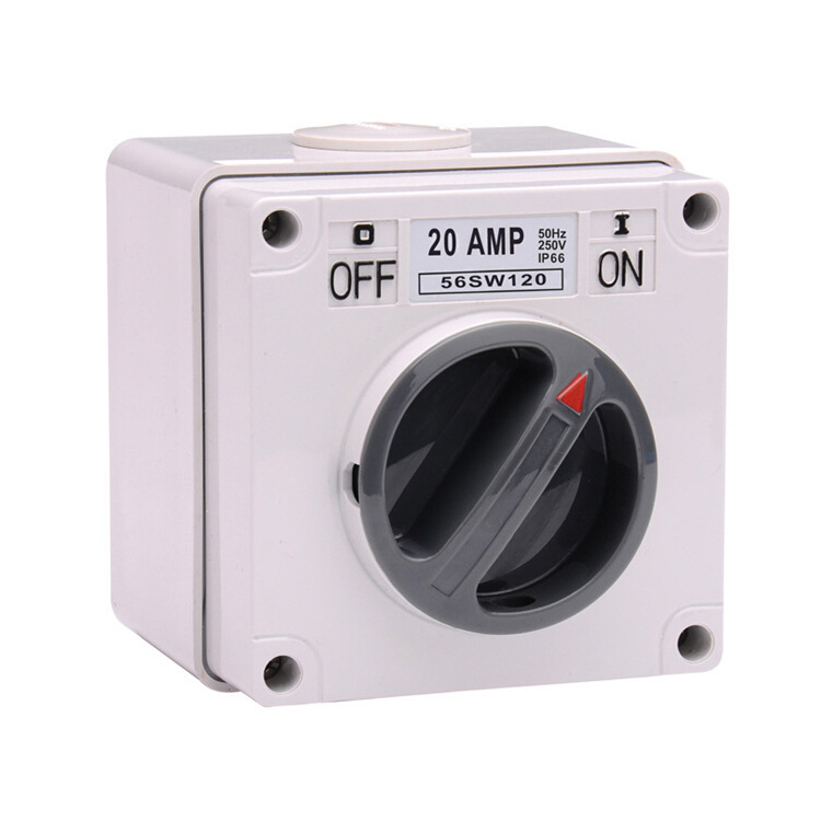 厂家 一路单极户外防暴雨开关 澳式56SW120工业防水开关
