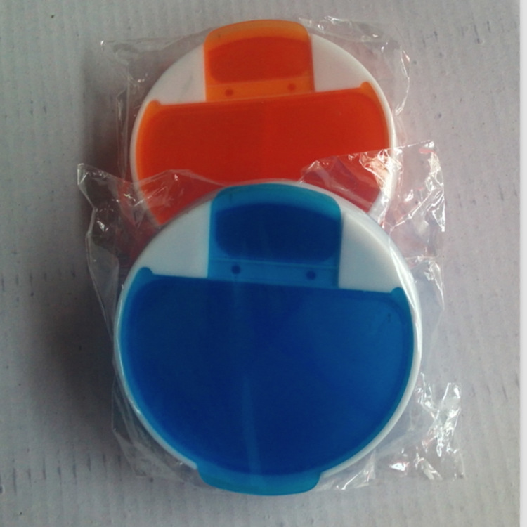 圆形四格塑料盒 4格小药盒旋转四格药盒 药丸盒子药品包装材料