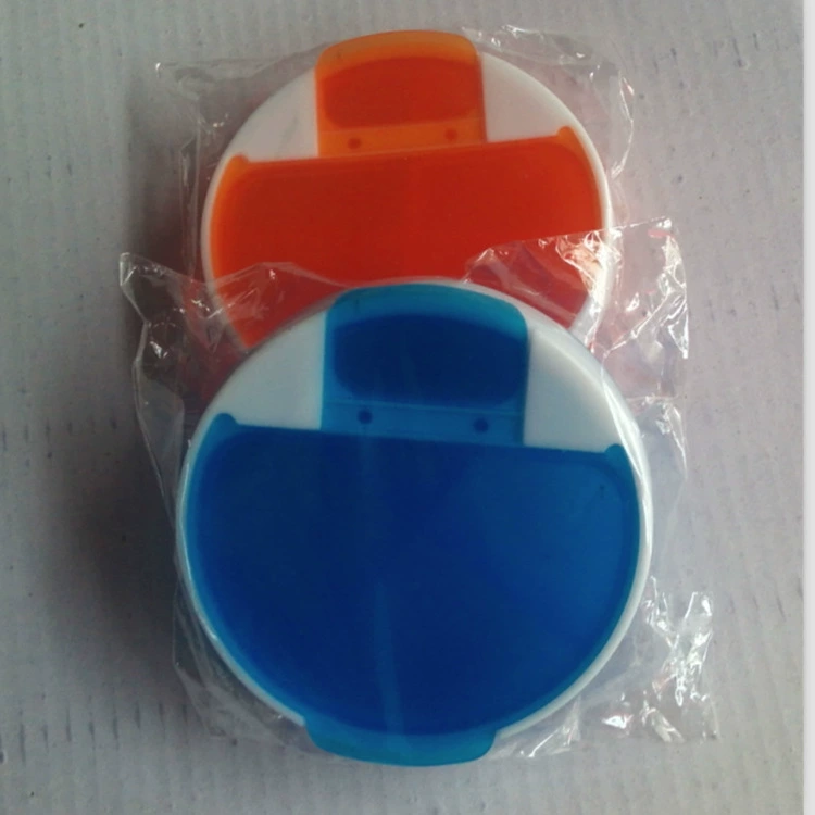 Круглая пластиковая коробка с четырьмя ячейками 4-элементная небольшая аптечка вращающаяся четырехэлементная аптечка, таблетница, упаковочные материалы для лекарств