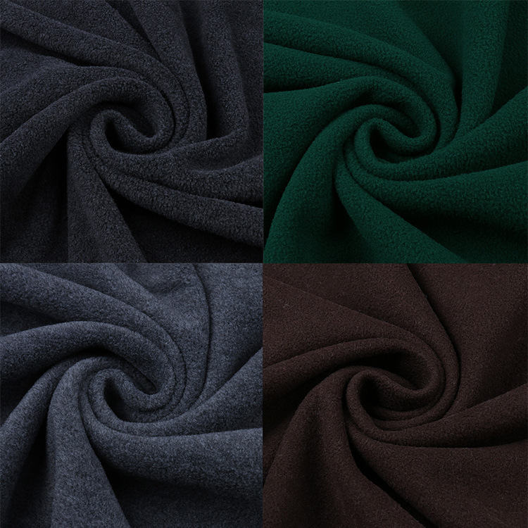 Manufacturer's Ready-Made Autumn and Winter Single-Sided Polar Fleece Fabric Pure Color Low-Elastic Silk Double-Brushed Single-Shake Composite Polar Fleece Fabric
