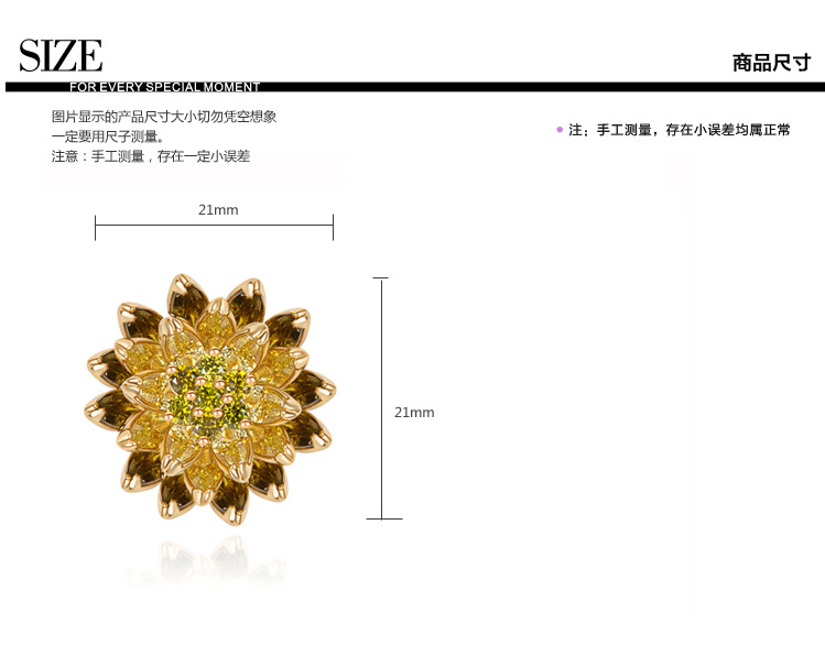 Zircon Flower Earrings Wholesale display picture 11