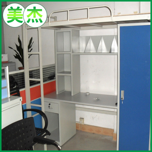直销供应 上床下桌学生公寓组合床 员工宿舍带书桌带柜子高低铁床