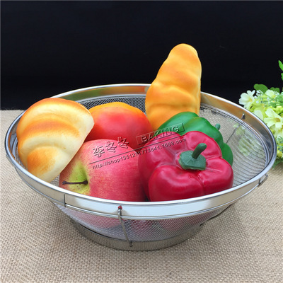 [Baking Tools] 31cm Stainless steel Basket Fruits Basket Kitchen Net leakage filter screen