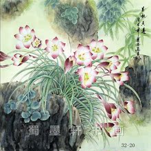 32-20字画 国画 工笔花鸟兰 斗方小品 多尺寸高仿真画芯批发厂家