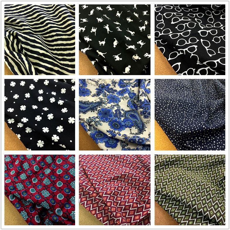 厂家直销风格款彩色印花人造棉布料 品质新款秋季人造棉面料批发