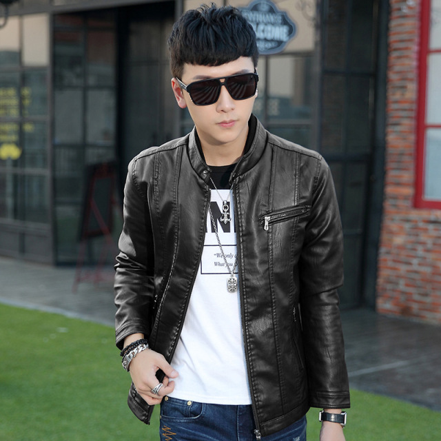 Wholesale men’s leather coat thin jacket