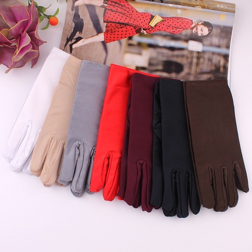 2pair Men and women spandex stretch gloves stage performance  black red coffee whites celebration ceremonies  jewelry show out jazz dance gloves wholesale