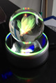 厂家批发水晶摆件 水晶内雕方体 3D水晶球内雕七彩旋转灯座专用