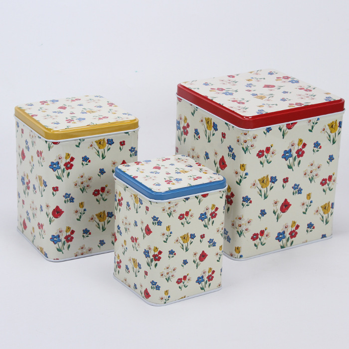 厂家供应 多功能马口铁收纳盒 三件套马口铁杂物盒