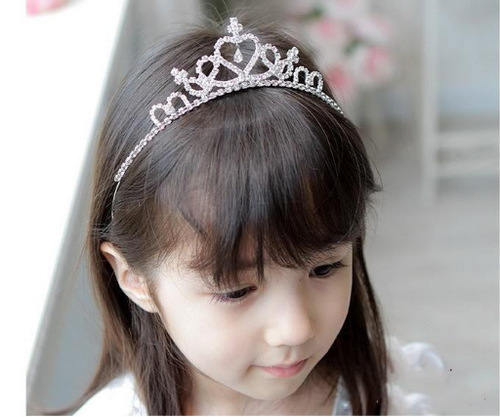 [Crown] Children's Wedding Dress Costume Host Korean Diamond Crown Accessories