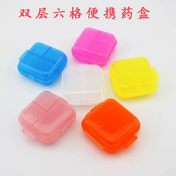 Small handheld accessory for traveling, plastic storage box, 6 cells