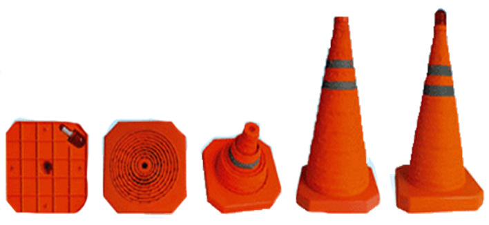 伸缩反光路锥,ABS/PP材质 可折叠 可加重 55CM高路障