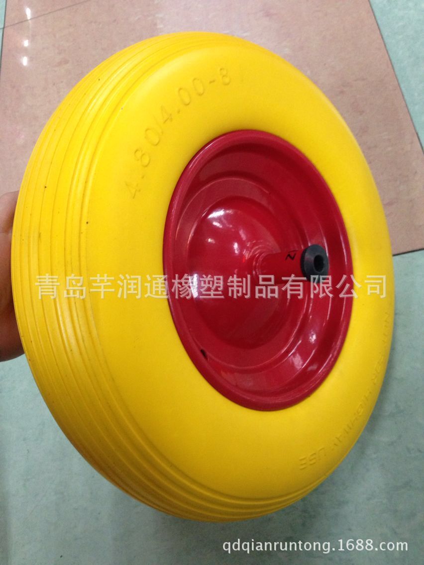 厂家直销环保无味PU发泡轮 400-8 直纹 大方块 宝石花等