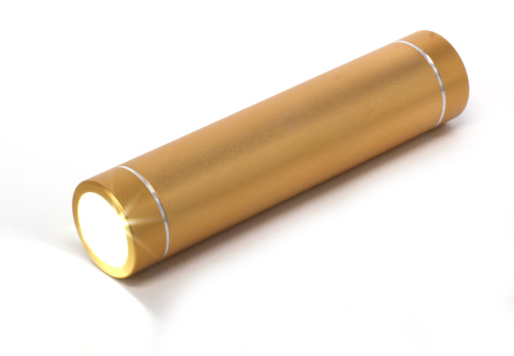 单节外贸出口礼品圆柱LED带灯2600mah铝合金移动电源 圆筒充电宝