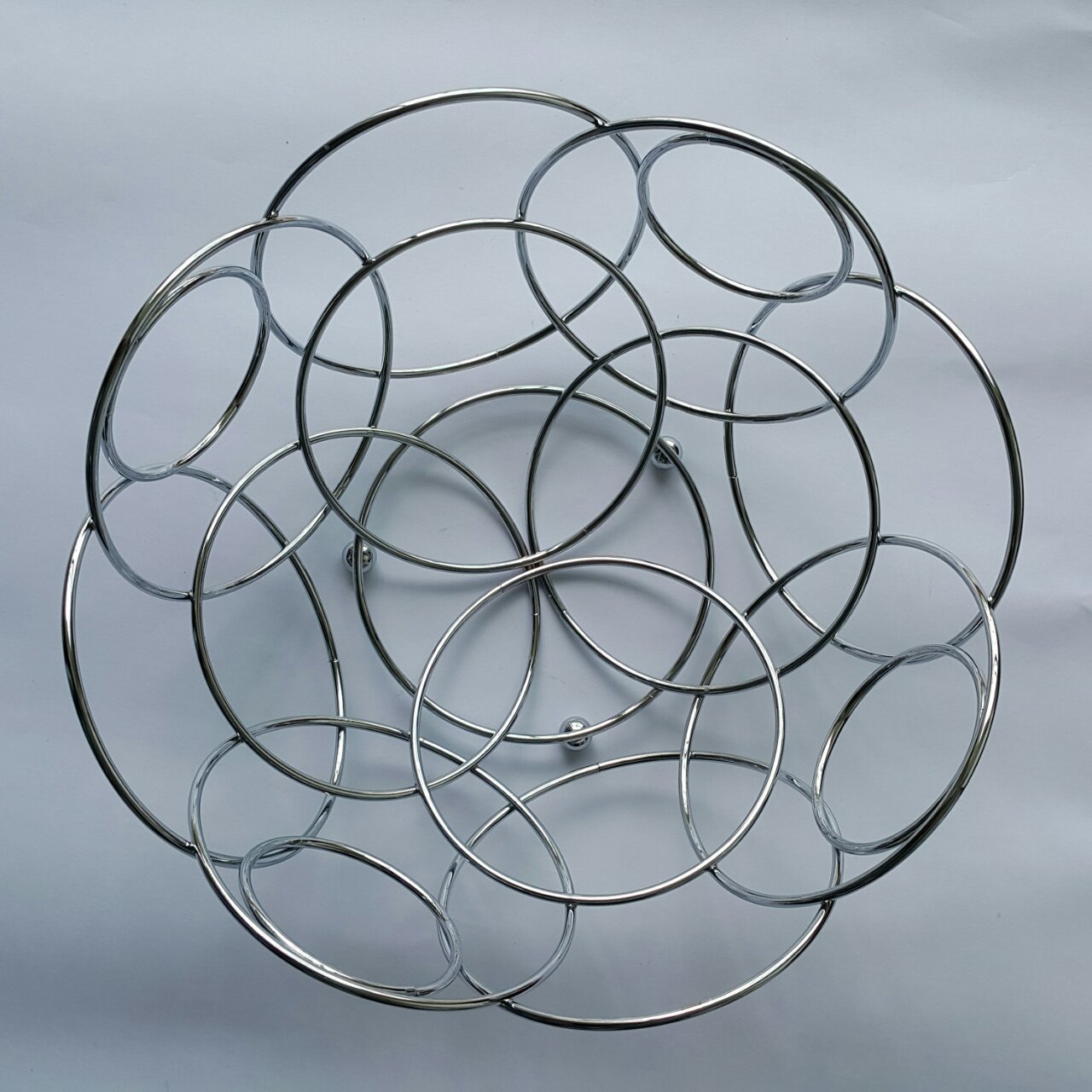 多圈果篮 镀铬金属果篮 铁线电镀果盘 厨房收纳果盘