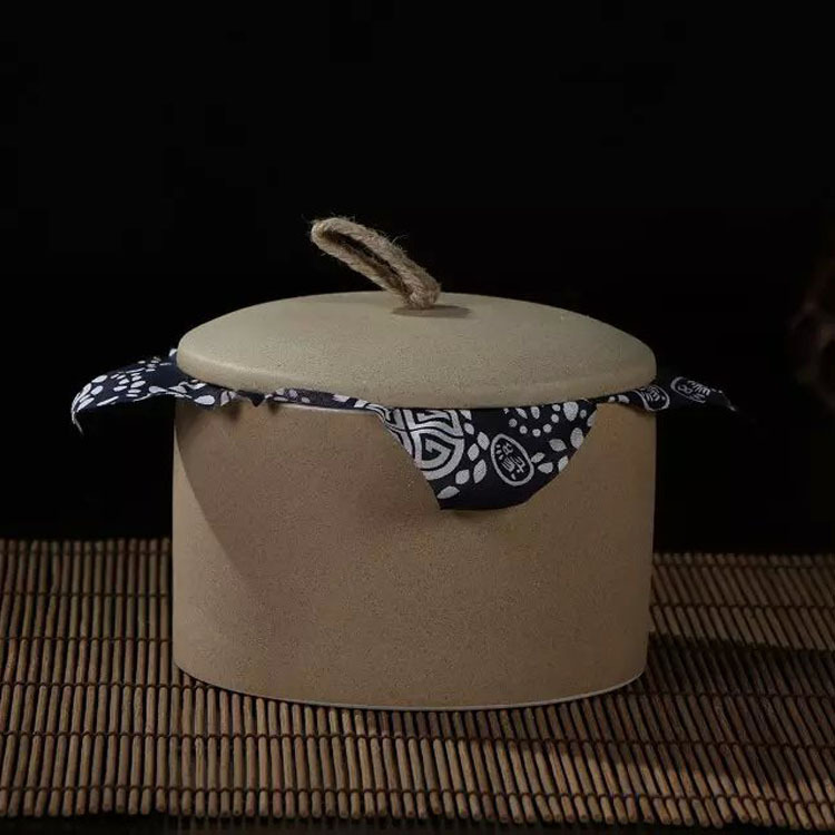 2015新款陶瓷茶叶罐古陶土釉醒茶罐 高档圆形普洱茶叶罐厂家直销|ru