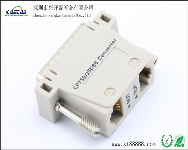 供应兴开泰两端口RJ45转DB25/RS232并口转接头