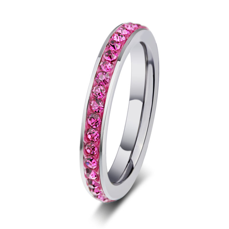 Fashion Cross-border Hot-selling Jewelry Mud Stick Diamond Color Stainless Steel Ring Wholesale Ring display picture 4