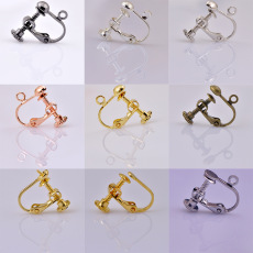 DIY耳环饰品配件 diy无耳洞吊坠耳环 带吊圈螺丝耳夹可调节松紧