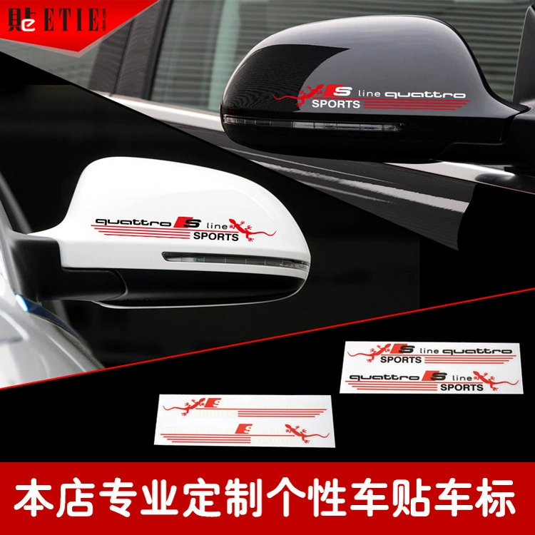 Наклейка на крыло ETIE, подходящая для Audi Gecko, тюнингованный обвес S-line, наклейка с логотипом автомобиля, зеркало заднего вида, прямые продажи от производителя.