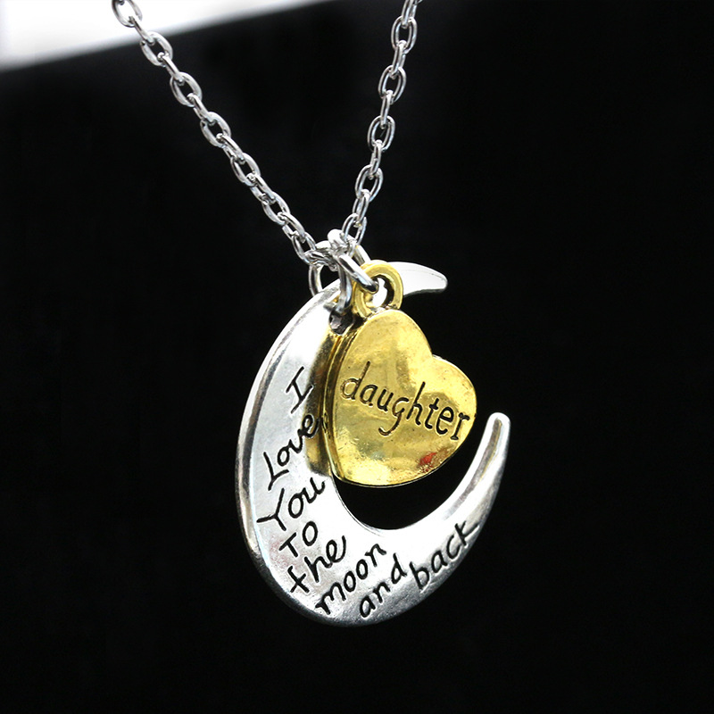 new moon love letters fashion trend alloy necklace  wholesale