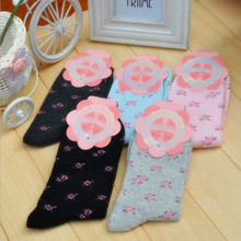 秋冬热销款 小清新碎花女袜厚款保暖兔羊毛女士袜子批发 地摊货源