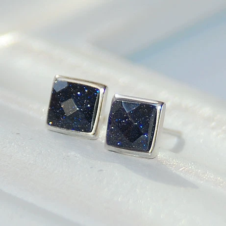 Квадратные серьги, модный аксессуар, проба серебра 925, корейский стиль