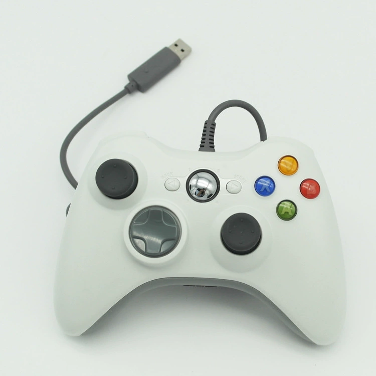 Manufacturer produces black and white ABS plastic pc/usb wired computer x-box360 game console controller