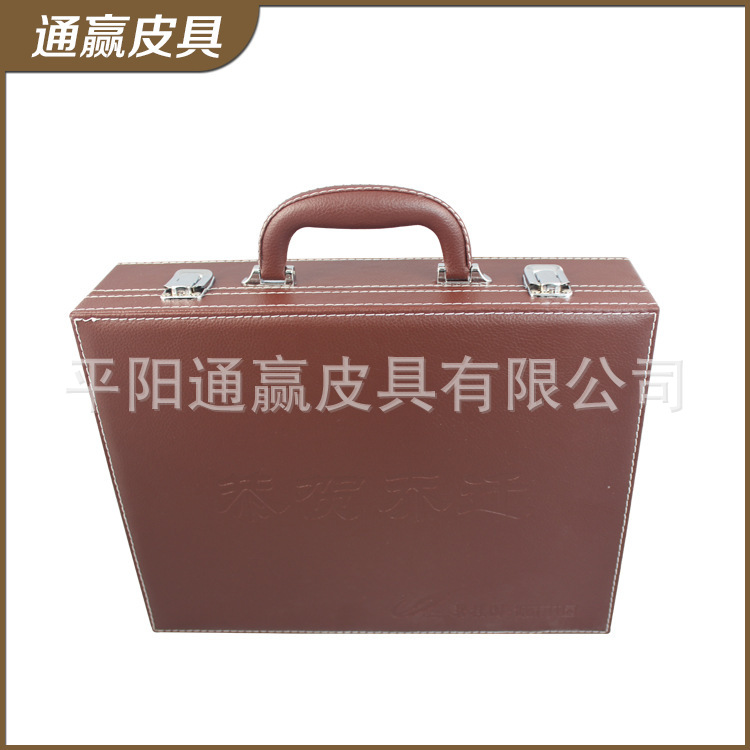 定做手提化妆品礼盒皮箱皮盒护肤产品盒保健品皮箱时尚美容院套盒