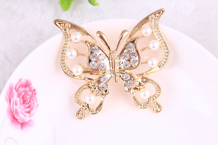 Sweet Butterfly Alloy Inlay Artificial Gemstones Women's Brooches display picture 1