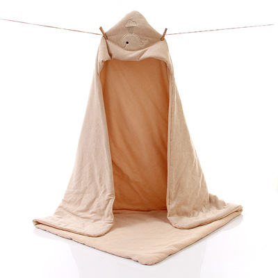 纯色婴幼儿彩棉抱被宝宝纯棉包被儿童空调被婴儿纯棉童被一件代发|ms