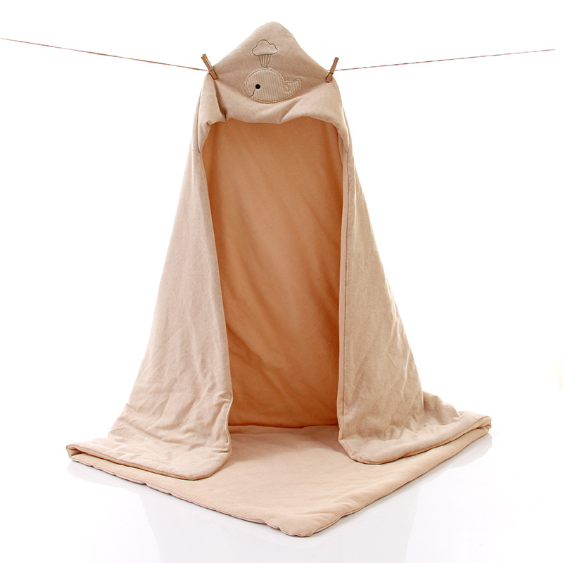 纯色婴幼儿彩棉抱被宝宝纯棉包被儿童空调被婴儿纯棉童被一件代发|ms