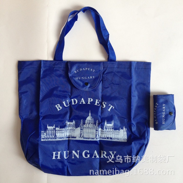 景区节庆广告宣传礼品布袋 翻盖式折叠手提袋 创意涤纶环保手提袋