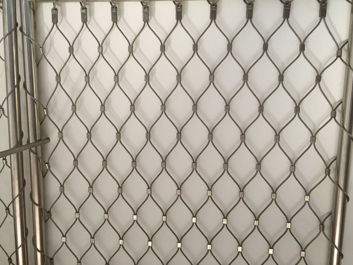 不锈钢绳网|钢丝绳编织网|动物园防护网|压扣卡扣穿插装饰网绳网