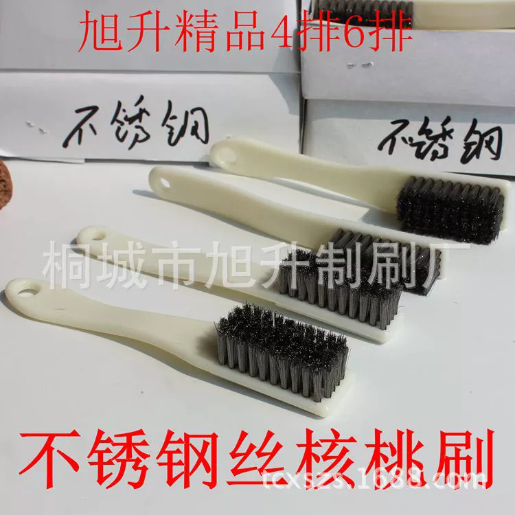 Производители поставляют 4 ряда и 6 рядов проволочных щеток из нержавеющей стали высокой плотности для игры в кисти Diamond Walnut, чтобы играть в инструменты для очистки кистей.