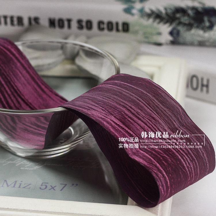 Impresión de la cinta arco regalo cuerda cinta plisada coreana accesorios de embalaje en stock al por mayor Corea del Sur cinta de poliéster