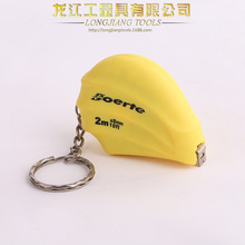 新款创意防滑不锈钢高级卷尺 带钥匙扣式钢卷尺批发供应 义乌五金