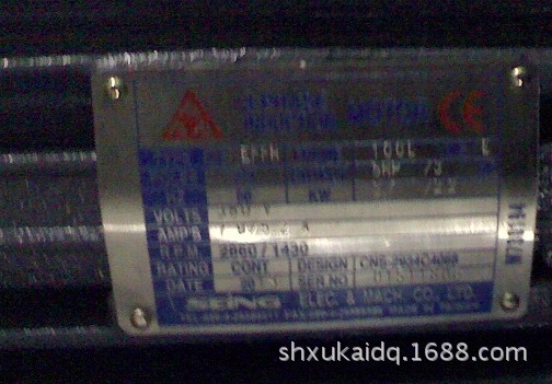 SEING电机AEEF08 90L POLES6 1HP 0.75KW 220/380V