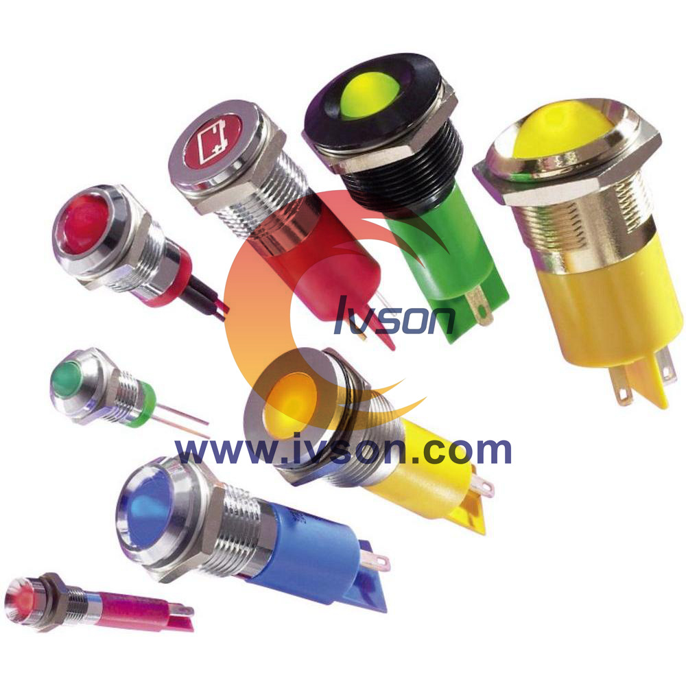 爱沃生LED 指示灯, IVSON APEM Q19P3GZZRYG12E, 12VDC , IP67
