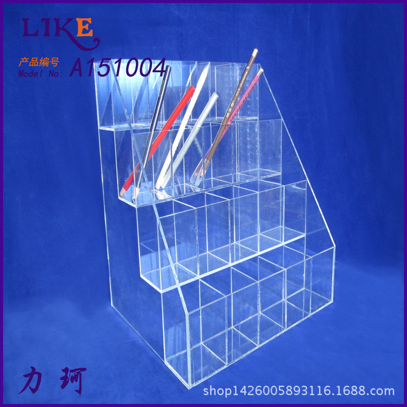 亚克力加工定制 护肤品化妆品眉笔架 粉刷笔架 指甲油透明展示架