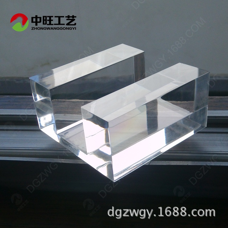 有机玻璃块 透明正方形亚克力底座 三角形水晶展示块加工